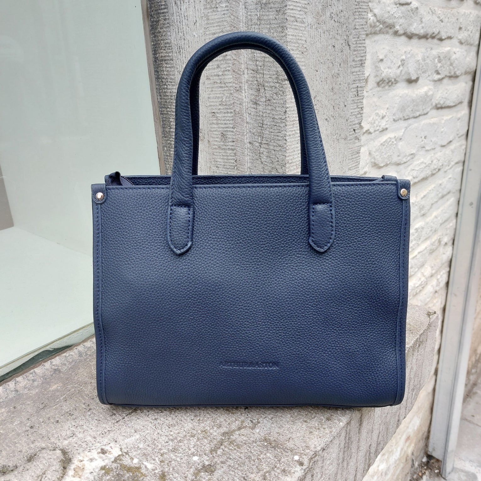 Handtas Arthur&Aston leder blauw