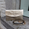 Clutch leder goud