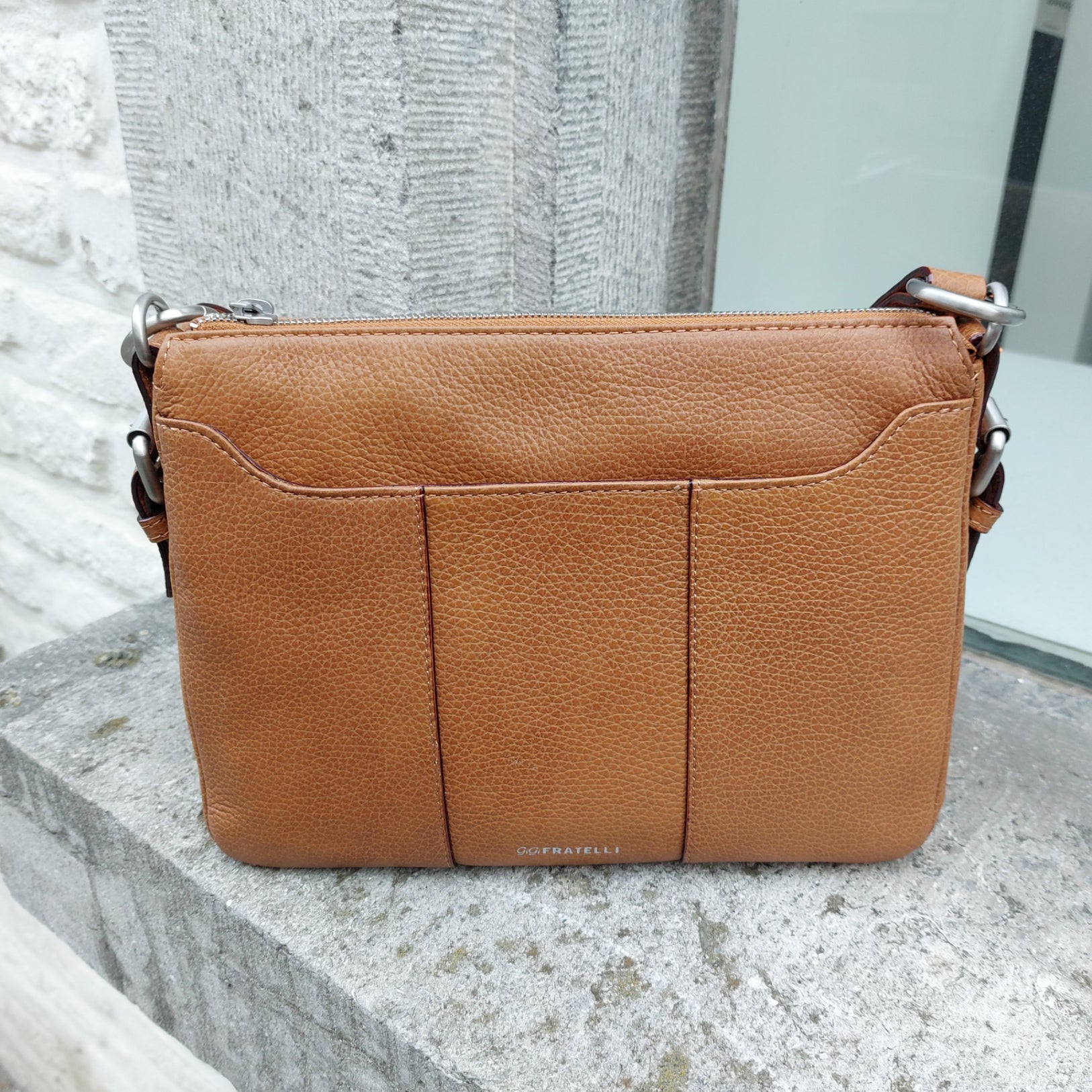 Lederen tas cognac ROM0183